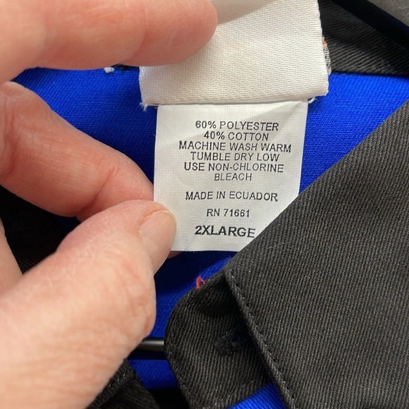 Speed Zone Race Gear Team Crestliner Boats Blue Black Button Up Shirt Size 2XL - Picture 8 of 8